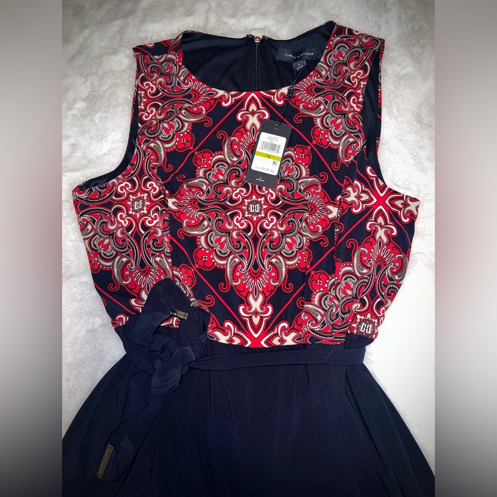 Tommy Hilfiger Women's Bandana Tie Waist Sleeveless Jumpsuit - Picture 4 of 10